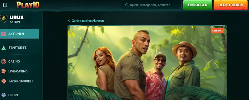 Playio – Breite Spielauswahl mit Bonus Crab