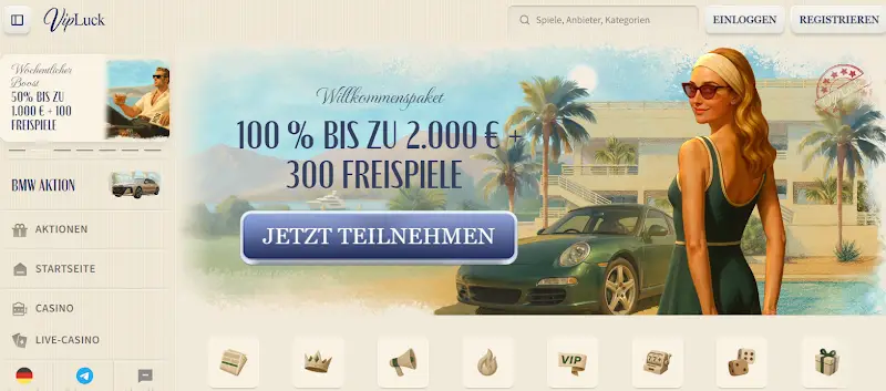 VipLuck – Cashback bis 15 % für VIP-Spieler