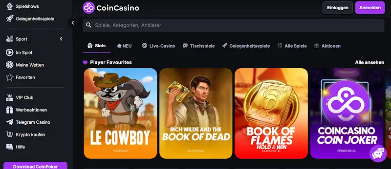 CoinCasino – Krypto-Spezialist mit hohen Limits